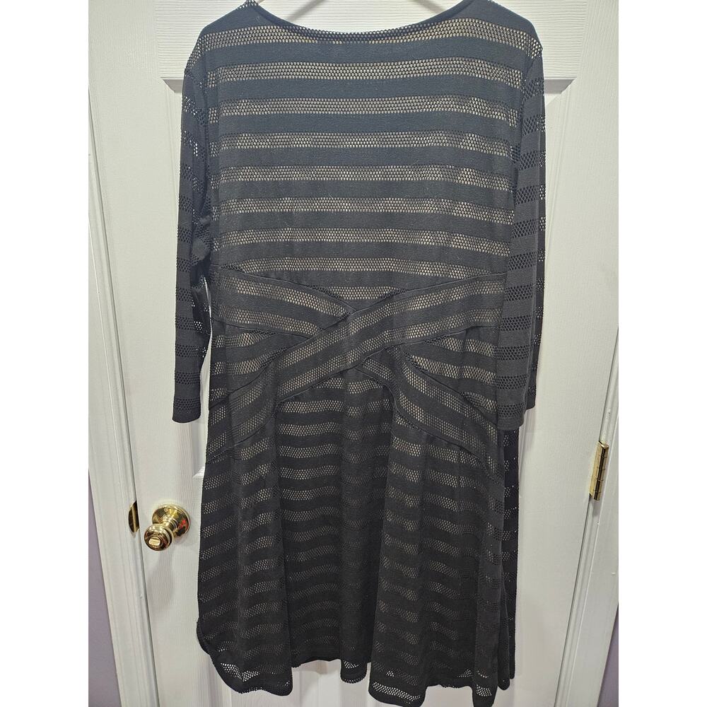 Cato Black Sheer Stripe Gothic Dress Dark Romantic Witchy Size 22/24W Plus 3x - Picture 5 of 7